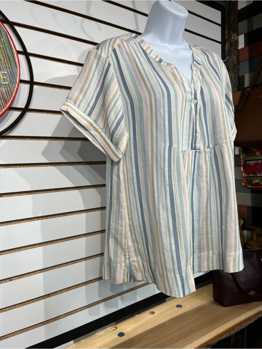 Lucky Brand striped blouse size small - Picture 3 of 8